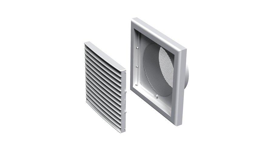 [VENTS-2424] Vents MV 101Vs Műanyag Szellőzőrács Vízszintes Rácsozással, Csőcsatlakozóval