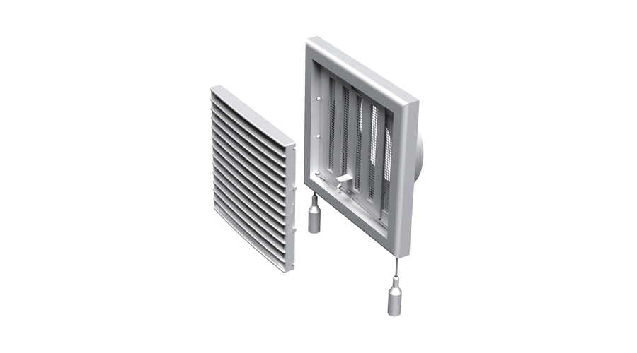 [VENTS-427] Vents MV 101VRs Műanyag Szellőzőrács Szabályozható Zsaluval, Vízszintes Rácsozással, Csőcsatlakozóval