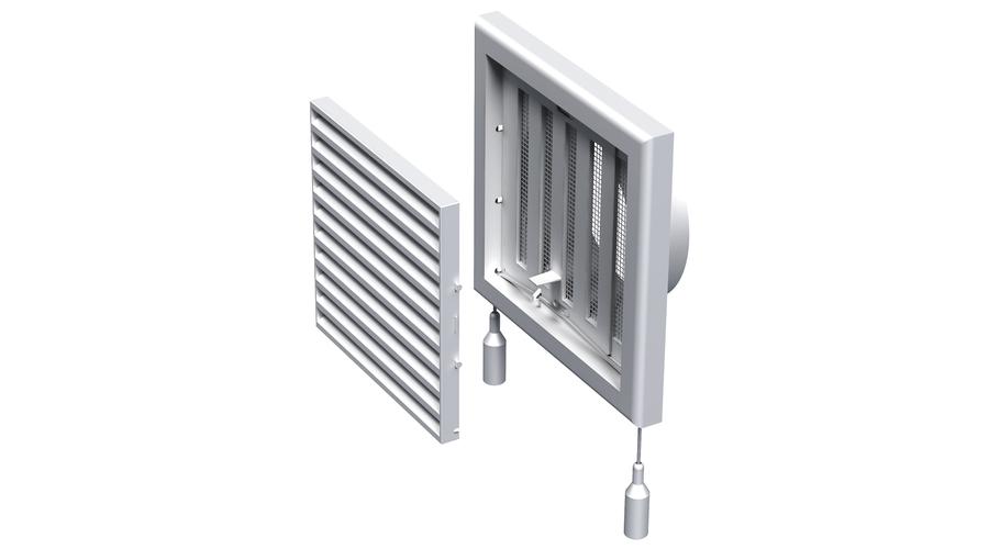 [VENTS-436] Vents MV 120VRs Műanyag Szellőzőrács Szabályozható Zsaluval, Csőcsatlakozóval