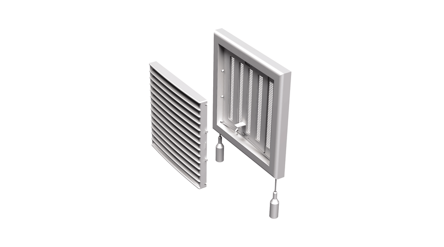 [VENTS-439] Vents MV 121Rs Műanyag Szellőzőrács Szabályozható Zsaluval, Vízszintes Rácsozással