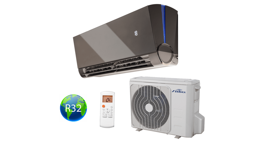 Fisher Art FSAUIF-Art-93AE3-B Antracit oldalfali split klíma csomag 2,6 kW