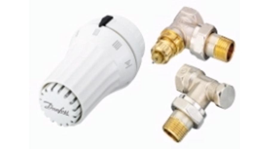 [sarok radiátor szelepszett 1/2] Danfoss sarok radiátor szelepszett 1/2"+termofej