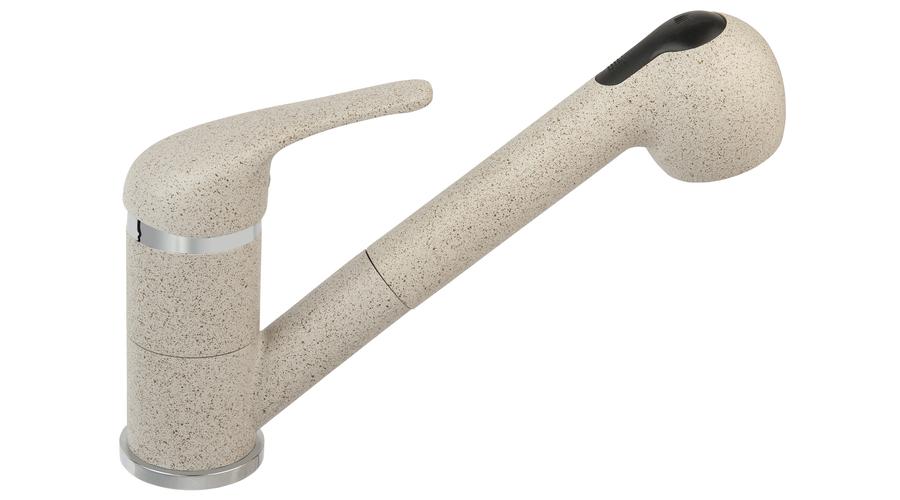 Ferro Freya BFR8S kihúzható zuhanyfejes konyhai csaptelep, homokszín