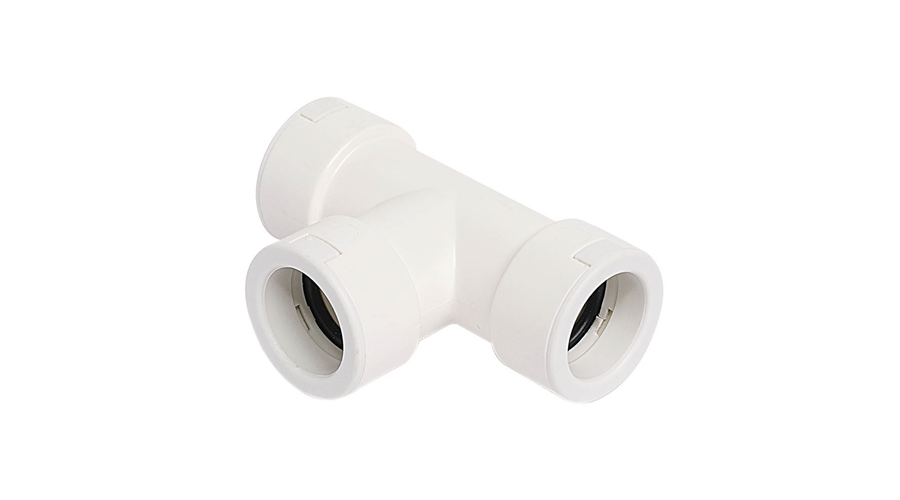 [9899-044-08] VECAMCO Kondenzvíz gégecső T-idom PVC 20mm (fehér)