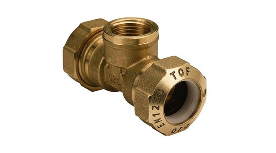 [kper405/440t] KPE csatlakozó réz T-idom 40-5/4"-40 BM