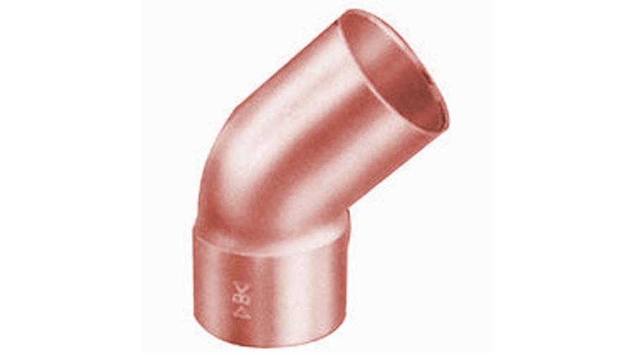 Réz forrasztható ív 45° KB 12mm