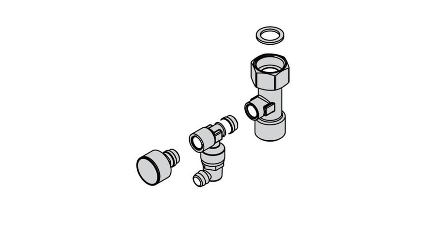 Viessmann előremenő közdarab manométerrel