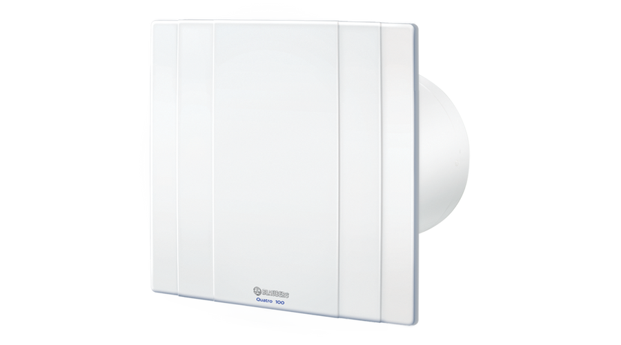 Blauberg Quatro 100 H Zárt előlappal szerelt dekor ventilátor (fehér) Időkapcsolóval, Páraérzékelővel és Golyóscsapággyal