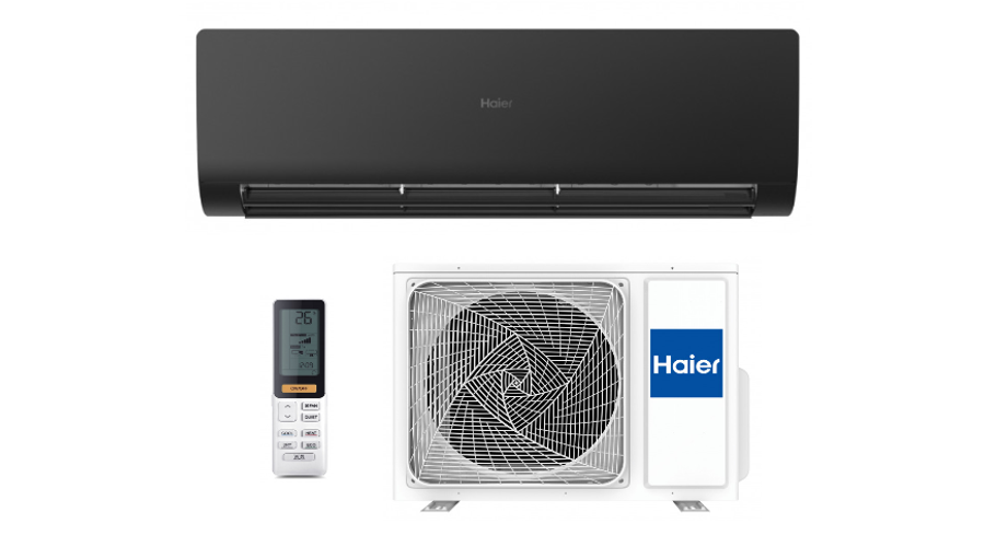 HAIER FLEXIS MATT BLACK AS35S2SF1FA-MB3/1U35S2SM1FA oldalfali split klíma csomag 3,5 kW