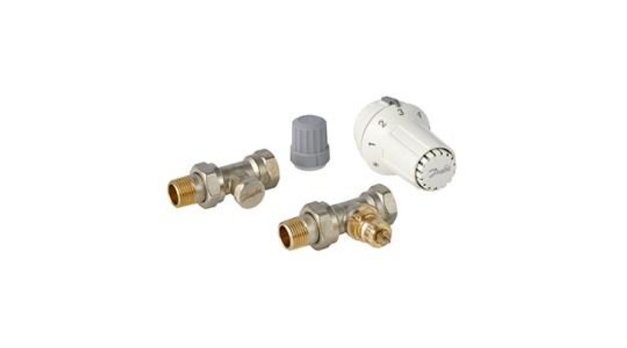 Danfoss szelepszett egyenes 1/2" O gyűrűs hollandival, RAS-C KLIKK termofejjel