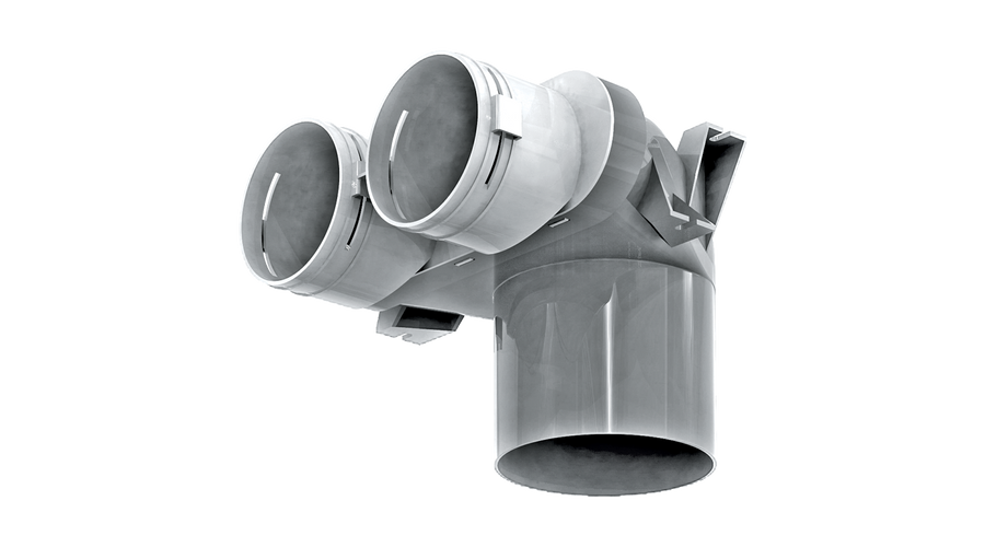 [VENTS-8000] Vents RPZ 125/75*2 Mennyezeti műanyag szelepfogadó idom