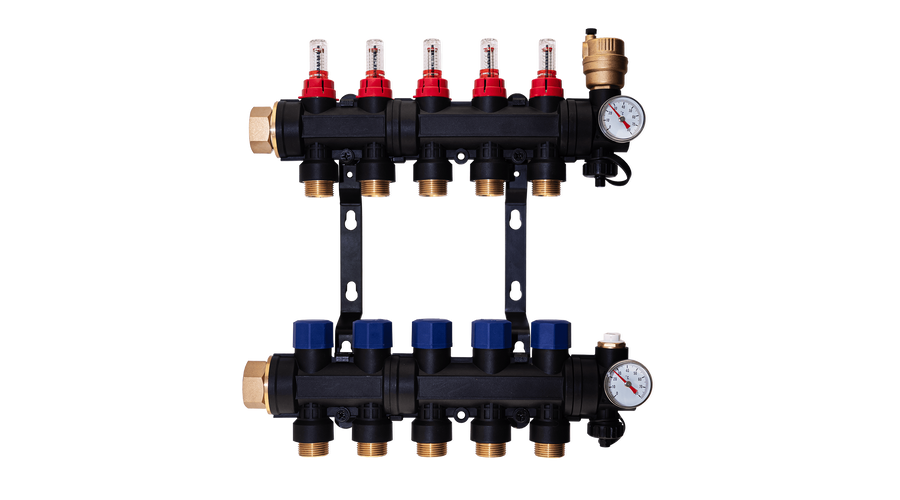 COMPUTHERM PMF01-8 1″-os beépített szelepes 8 leágazású műanyag osztó-gyűjtő szett