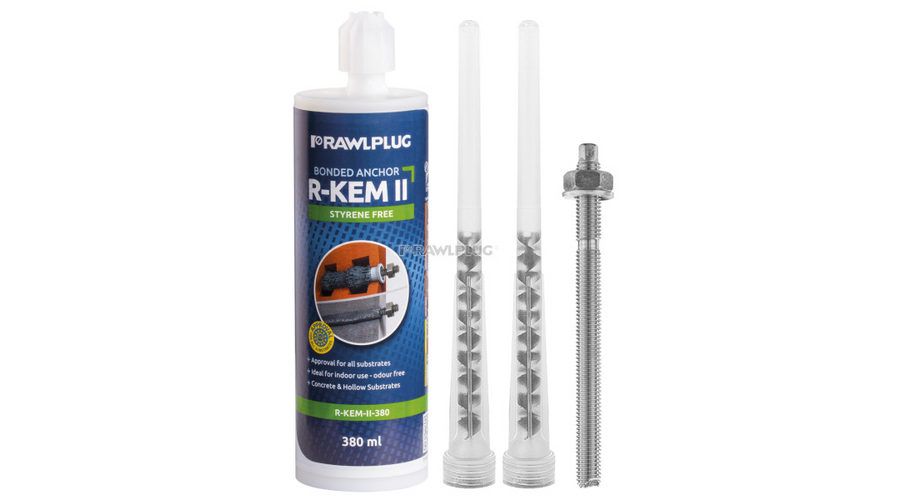 [65253] Koelner R-KEM-II-175-SET …. 4db Menetes szár M10x130mm+1 db R-KEM-II 175ml poliészter gyanta+2 keverőszár