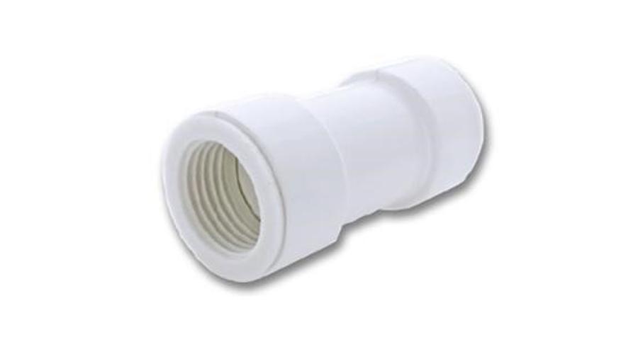 VECAMCO Merev PVC kondenzvízcső toldó, 20 mm átmérő, fehér (FF karmantyú)