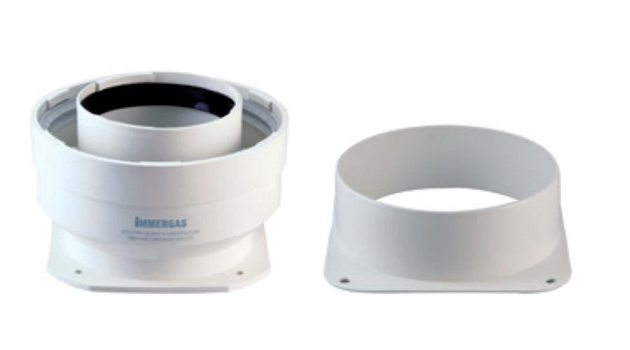 Immergas Ø 125 mm-es, fali, csatlakozó idom C9X rendszerhez, Ø 80/125 mm-es, karimás, induló idommal