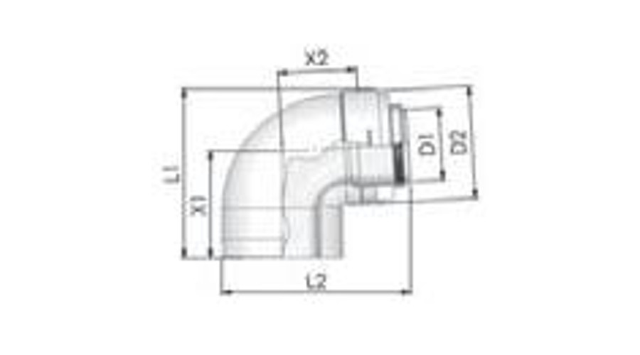Tricox PPs/Alu könyök 60/100mm, 87°