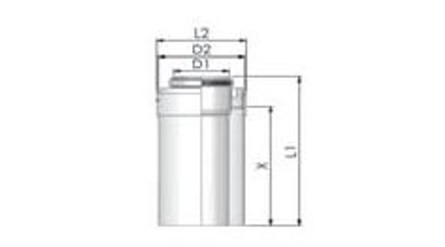 Tricox PPs/Alu cső 80/125mm, hossz 500mm