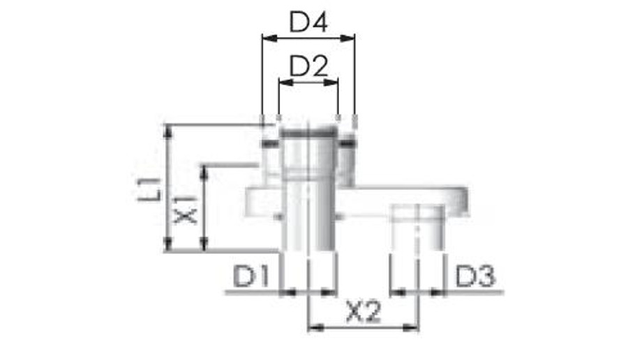 Tricox PPs/Alu osztó adapter 80/125 - 2x80