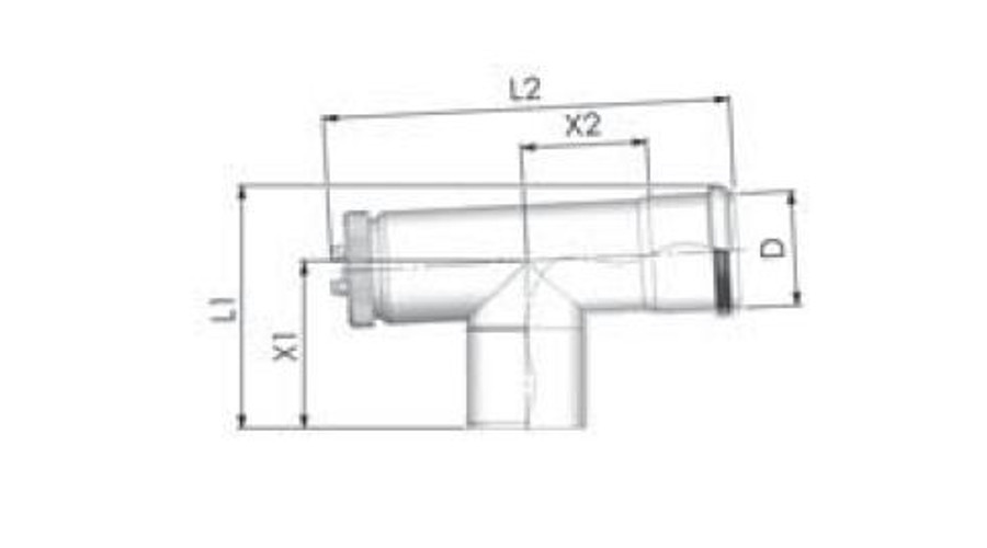 Tricox PPs ellenőrző T-idom 60mm