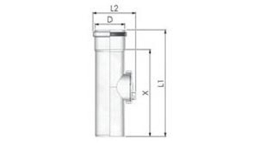 Tricox PPs ellenőrző egyenes idom 60mm