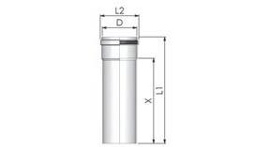 Tricox PPs cső 110 mm, hossz 1000 mm