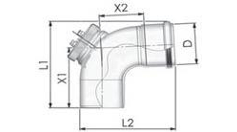 Tricox PPs ellenőrző könyök 87° 110mm