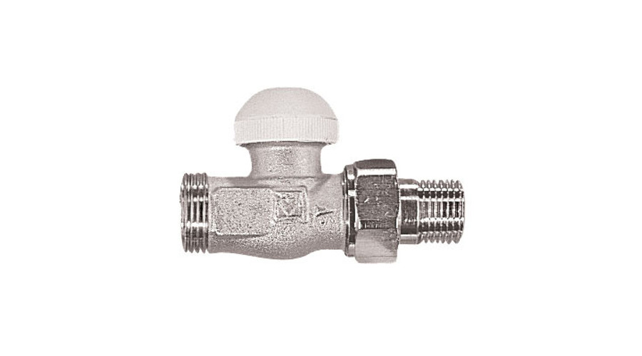 [Herz 1/2] Herz 1/2" termosztatikus egyenes radiátorszelep (3/4" euk. csatlakozással)