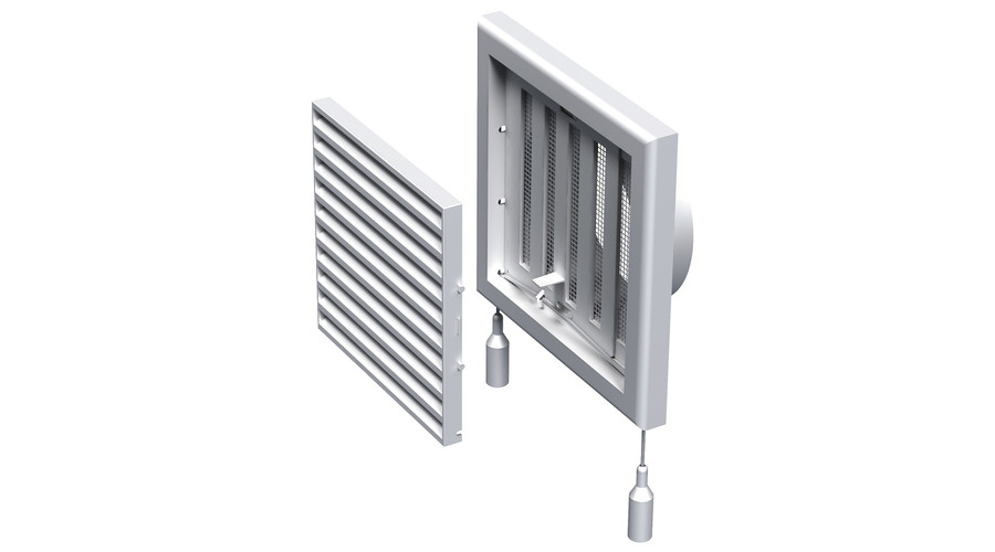 Vents MV 120VRs Műanyag Szellőzőrács Szabályozható Zsaluval, Csőcsatlakozóval