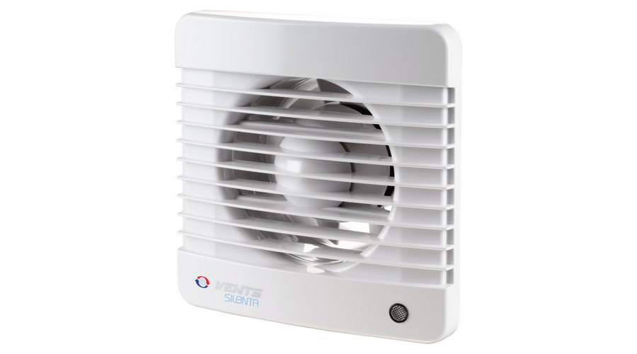 Vents 100 Silenta-MTH Alacsony Zajszintű és Energiafogyasztású Ventilátor Páraérzékelővel és Időkapcsolóval