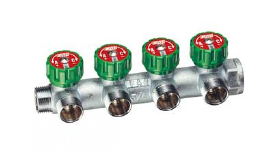 FAR Szelepes Osztó gyűjtő 4 körös, 1"-1/2"