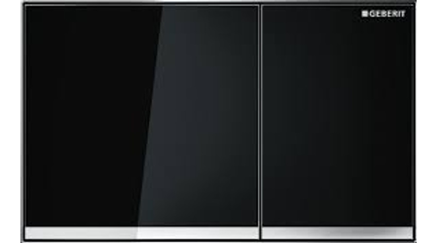 Geberit Omega60 kétmennyiséges öblítésű működtető nyomólap, fekete üveg
