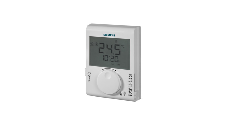 Siemens RDJ100 Szobatermosztát 24-órás időprogrammal, LCD-kijelzővel, elemes kivitel