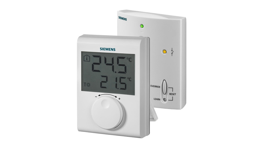Siemens RDH100RF/SET Rádiófrekvenciás, elemes szobatermosztát LCD kijelzővel
