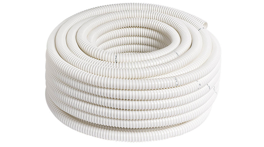 [CSEPPVÍZCSŐ20] Spirál kondenzvíz cső PVC 30fm/tekercs (fehér cseppvízcső) 20 mm