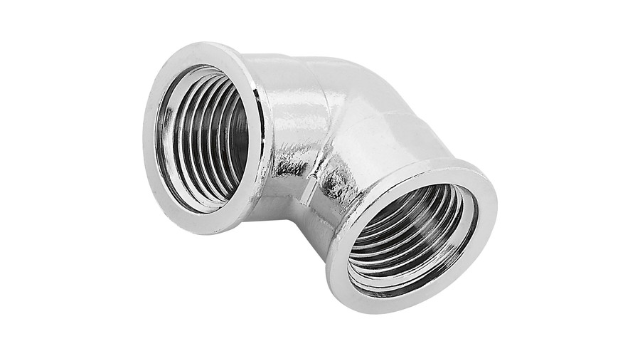 Réz menetes könyök króm BB 3/4"