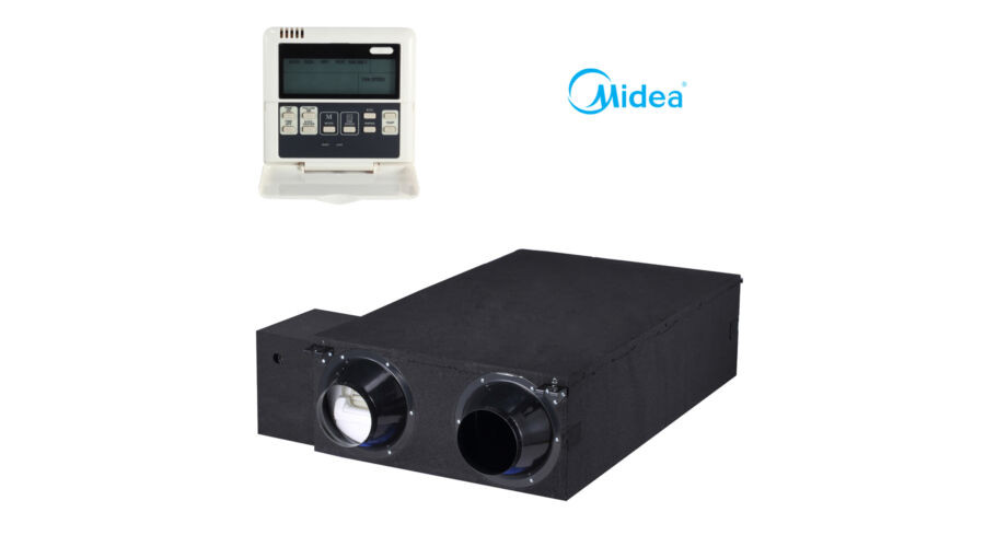 Midea HRV-D300(B)-KJR-27B/E hővisszanyerős szellőztető (standard távszabályzóval, kábellel)