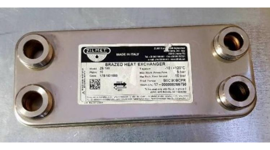 Zilmet forrasztott hőcserélő 40 kW ZB 190-40 3/4" INOX