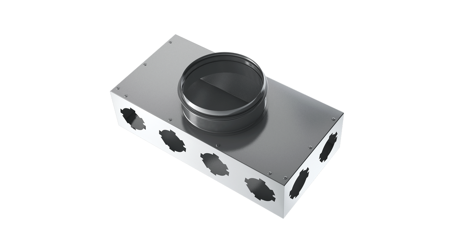 Vents SR 160/75*8 01 Fém légelosztó doboz felső csatlakozással