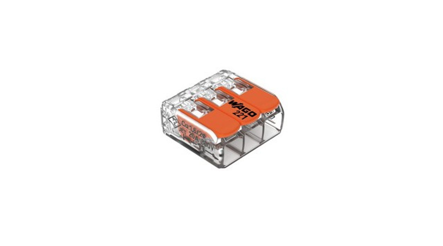 [221-413] WAGO Kompakt csatlakozó 3x 0,14-4mm2, oldható (50db/doboz)