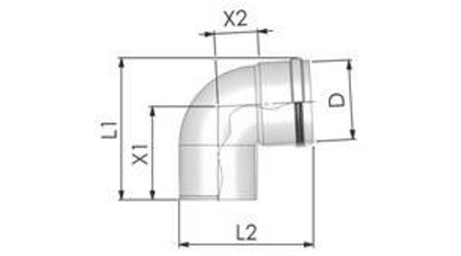 Tricox PPs könyök 200mm, 87°