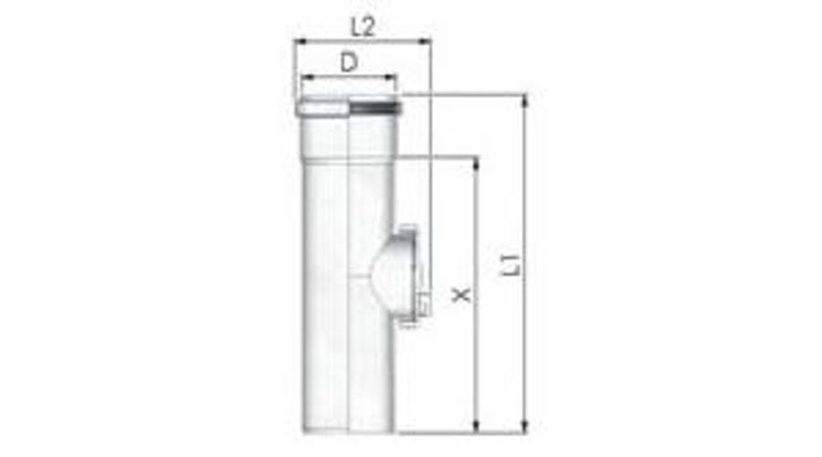 Tricox PPs ellenőrző egyenes idom 200 mm