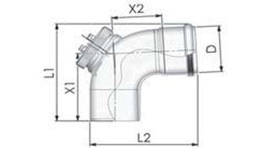 Tricox PPs ellenőrző könyök 87° 200mm