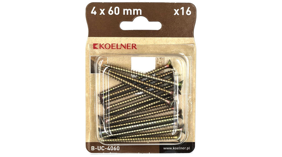 [51640] Koelner B-UC-4035 .... 4x35 mm-es faforgácslapcsavar 25db/bliszter (16 db/dob.)