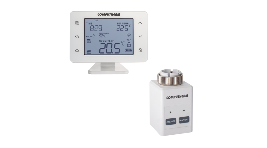 [Q12RF + Q20RF Wi-Fi (TX)] COMPUTHERM Q12RF állítómű + Q20RF Wi-Fi (TX) termosztát (párban)