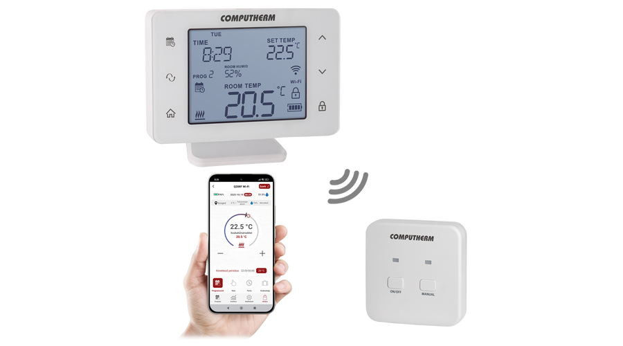 COMPUTHERM Q20RF Wi-Fi digitális, programozható szobatermosztát