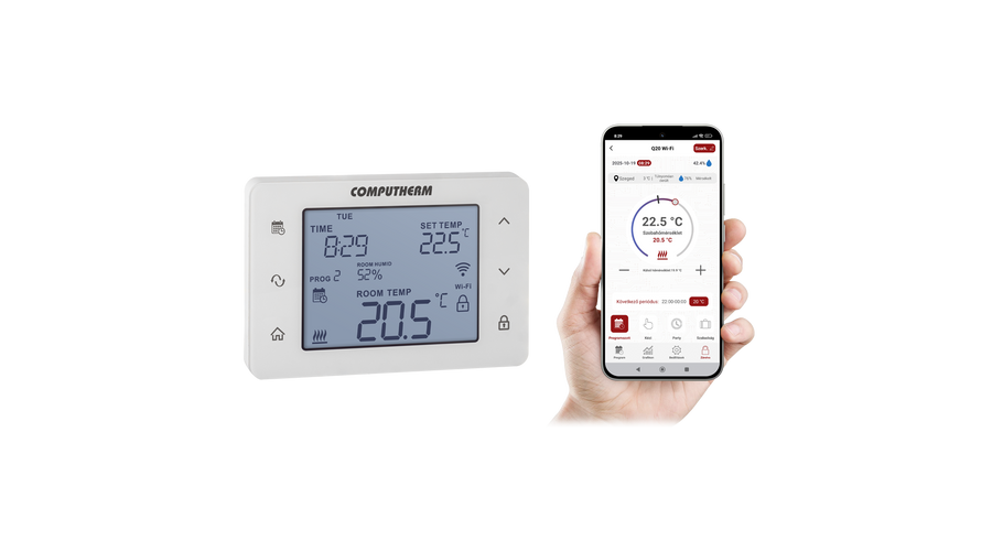 [Q20 Wi-Fi] Computherm Q20 Wi-Fi digitális, programozható szobatermosztát