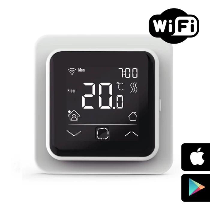[411010500C16] FALCON U-HEAT WiFi Control Touch szobatermosztát padlóhőmérséklet érzékelővel - elektromos padlófűtéshez (fehér)