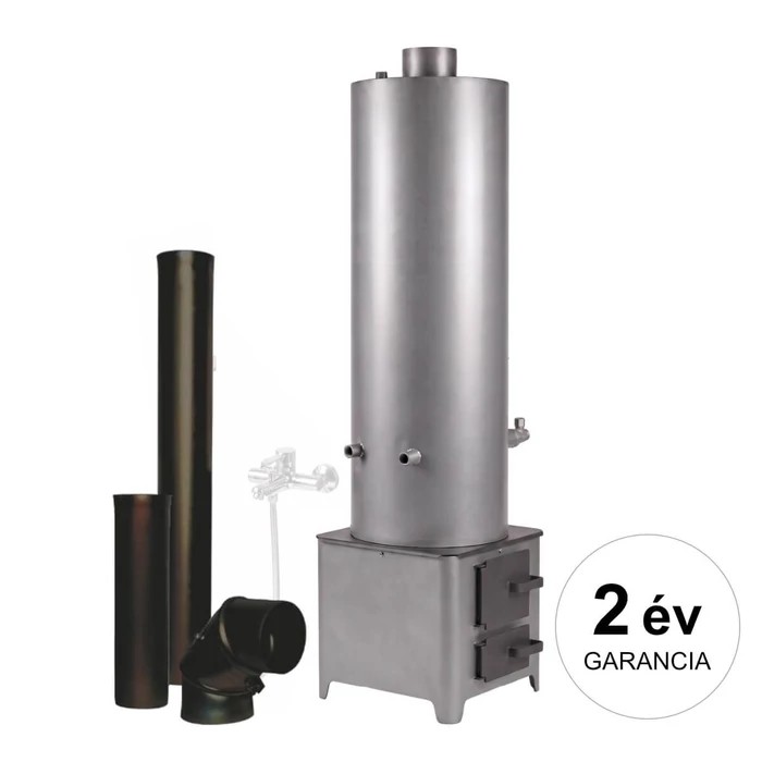 [126564000BA70S] WENTOREX Banno WS-D 70 fatüzelésű acél vízmelegítő csaptelep csatlakozással (70 liter / 4,5 kW) + 3 db-os füstcső szett