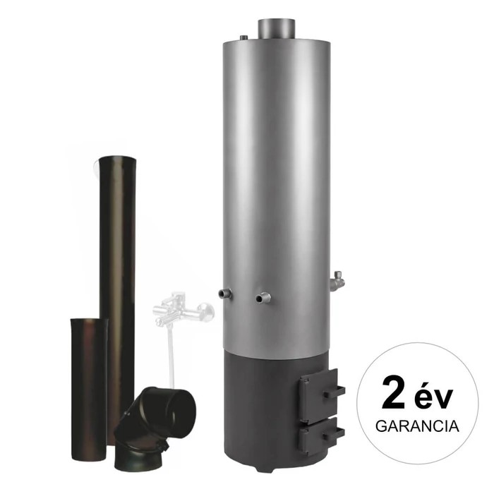 [12656400BA120S] WENTOREX Banno WS-D 120 fatüzelésű acél vízmelegítő csaptelep csatlakozással (120 liter / 7,5 kW) + 3 db-os füstcső szett