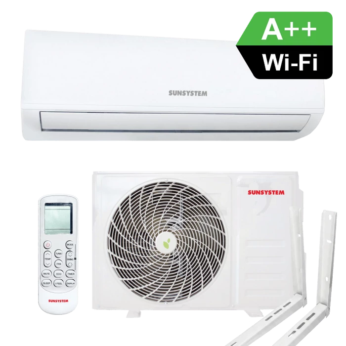 [630303000012T] SUNSYSTEM 120C-HSD WiFi oldalfali split hűtő-fűtő klíma, tartó konzollal (R32 - 3,5 kW)